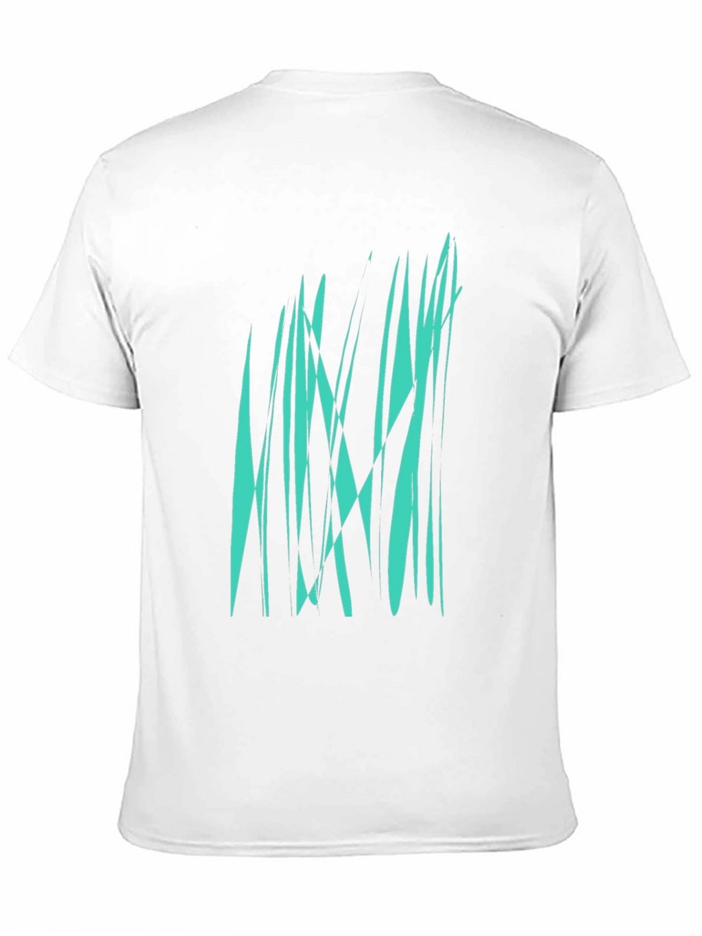 Abstract Teal Graphic Print Black T-Shirt