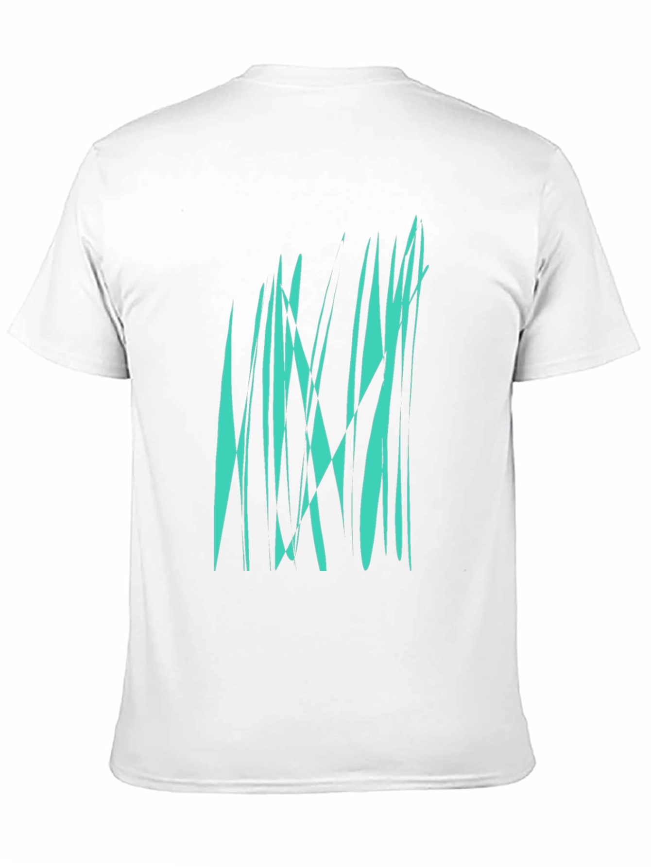 Abstract Teal Graphic Print Black T-Shirt