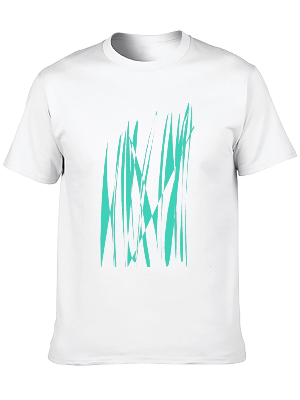 Abstract Teal Graphic Print Black T-Shirt