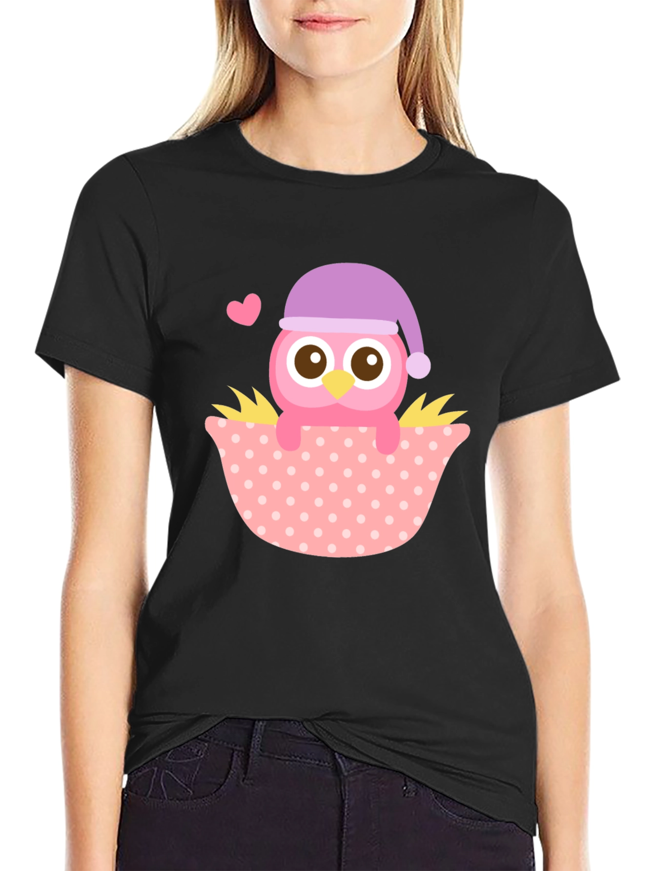 Cute Owl T-Shirt - Whimsical Sleepy Bird Design