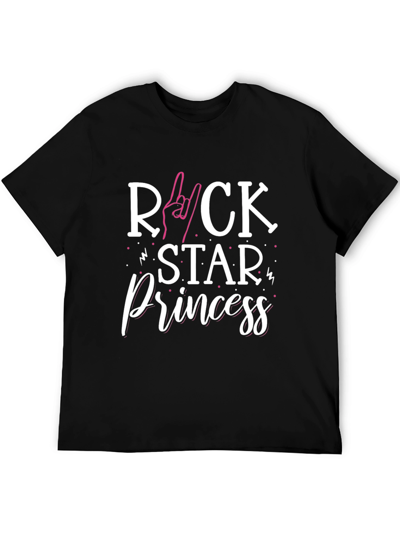 Rock Star Princess Graphic Tee - Black Unisex T-Shirt