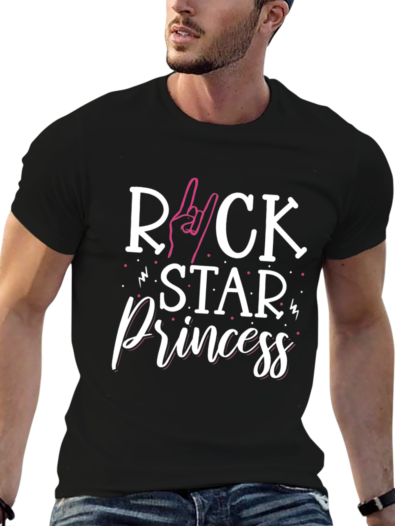 Rock Star Princess Graphic Tee - Black Unisex T-Shirt