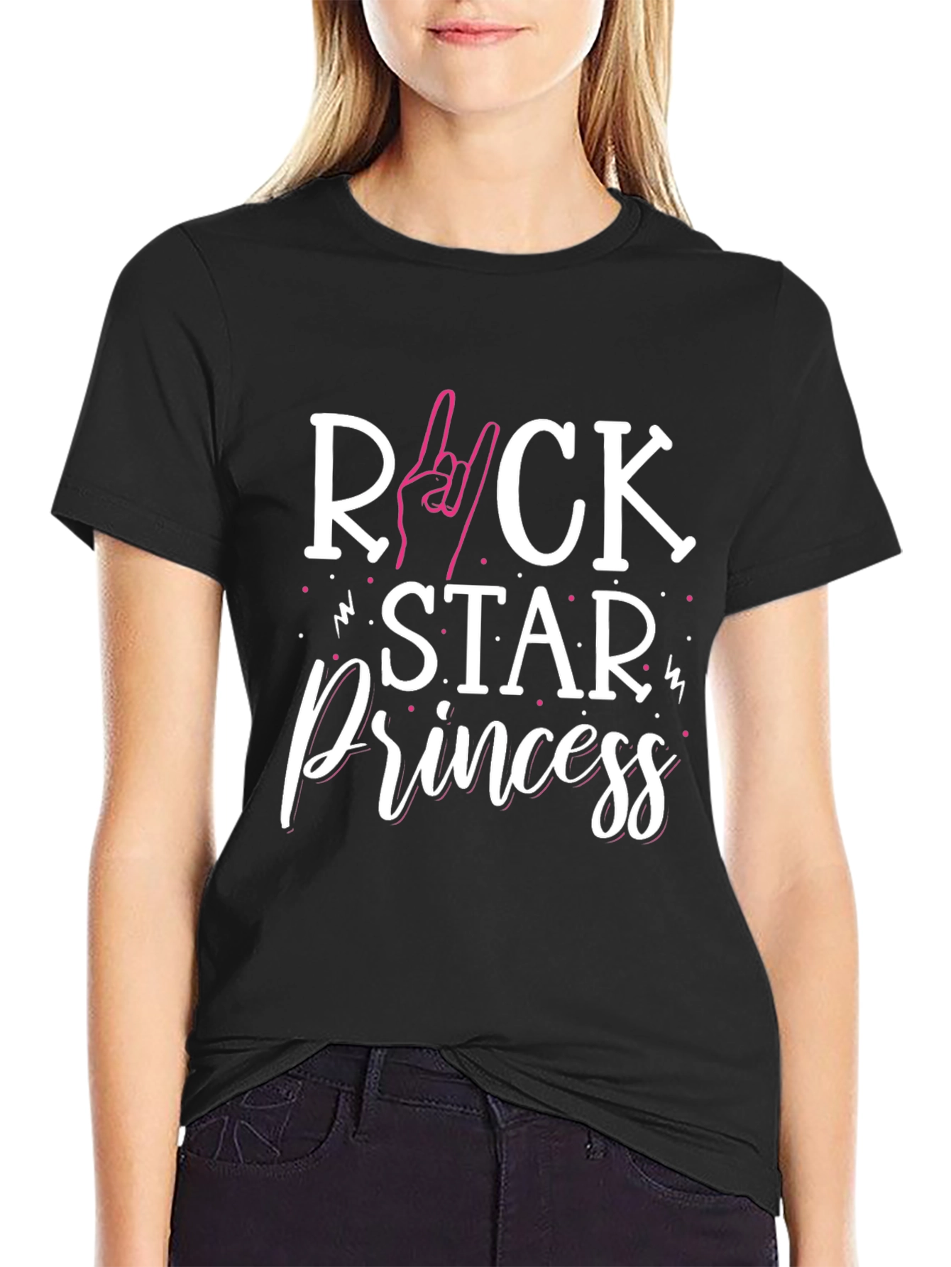 Rock Star Princess Graphic Tee - Black Unisex T-Shirt