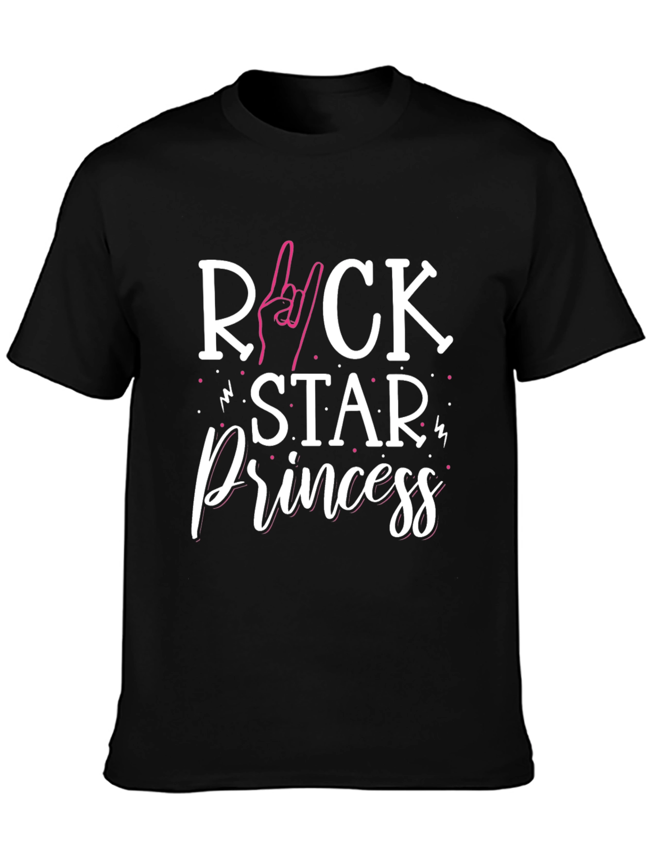 Rock Star Princess Graphic Tee - Black Unisex T-Shirt