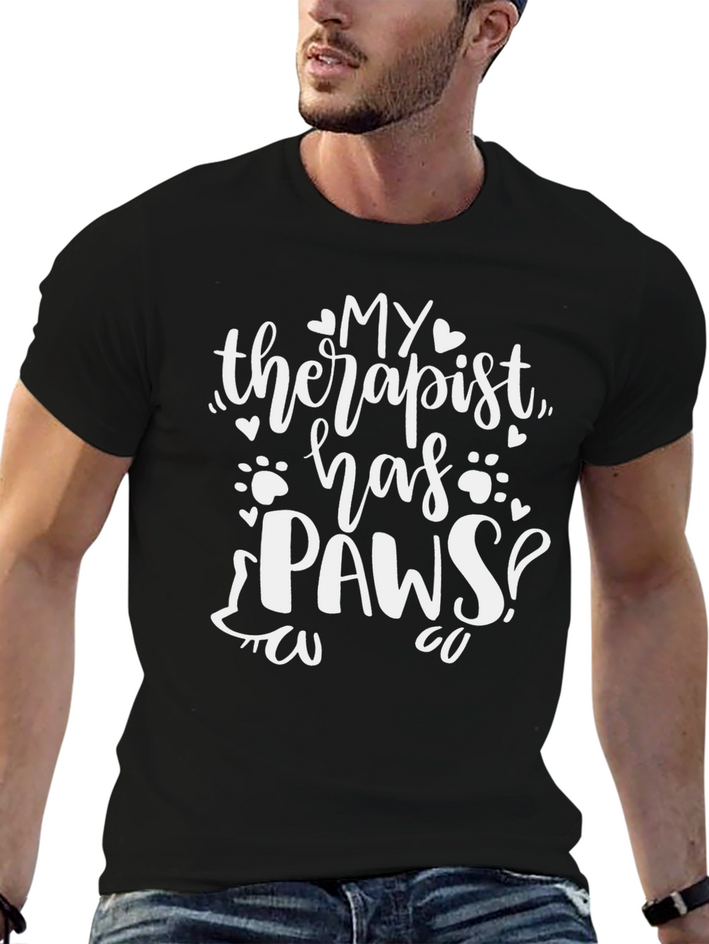 My Therapist Has Paws Novelty T-Shirt
