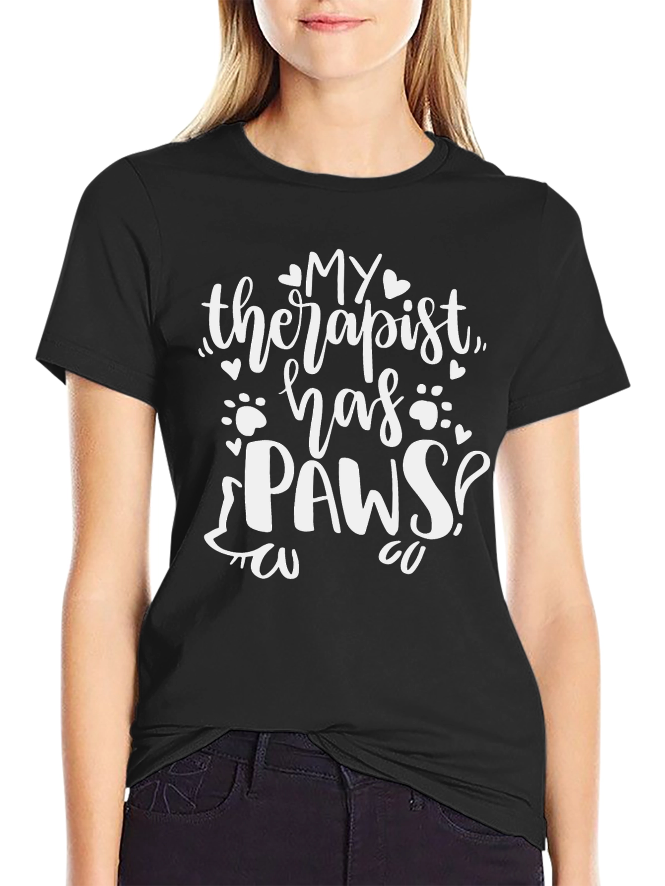 My Therapist Has Paws Novelty T-Shirt