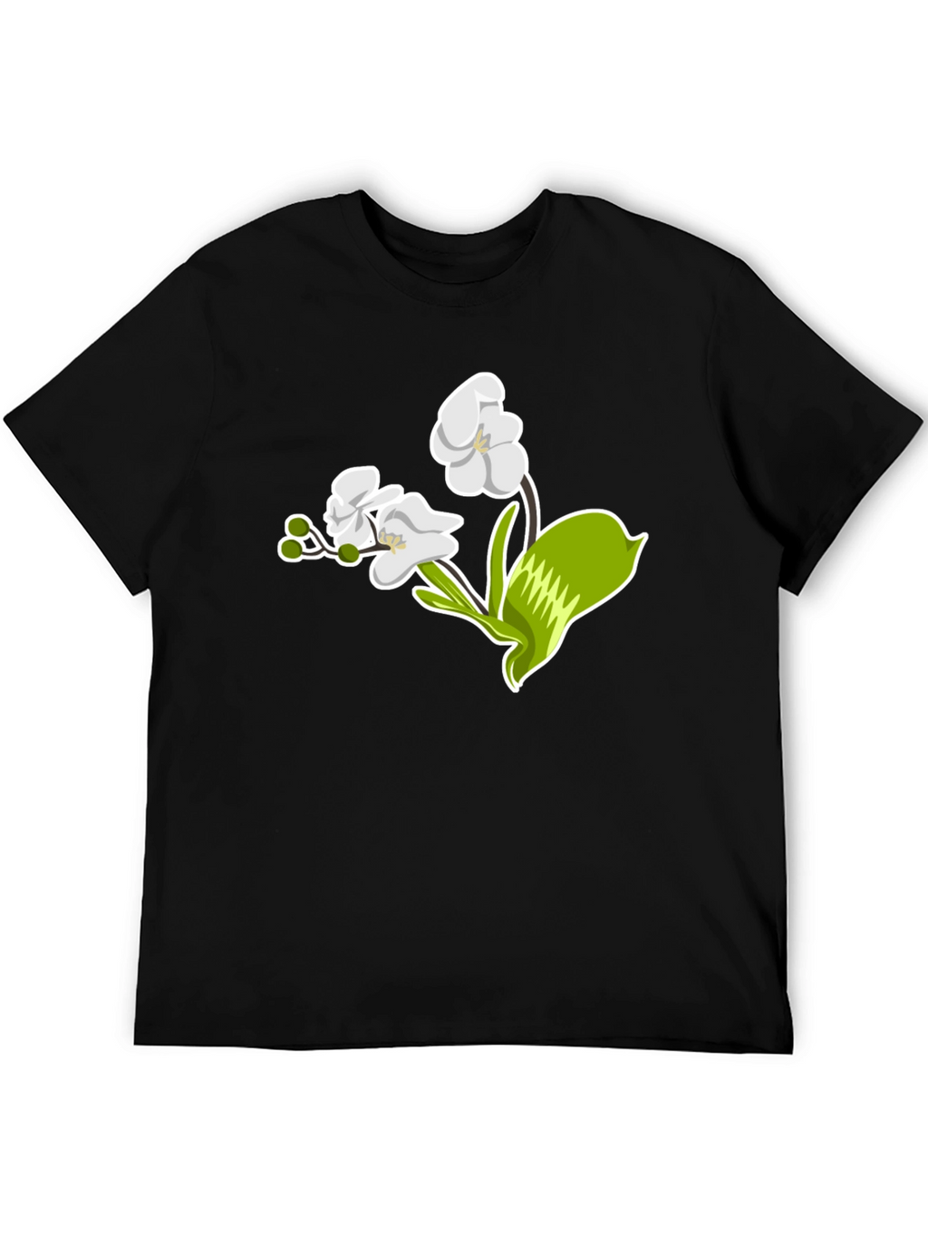 Floral Graphic T-Shirt - Elegant Orchid Design