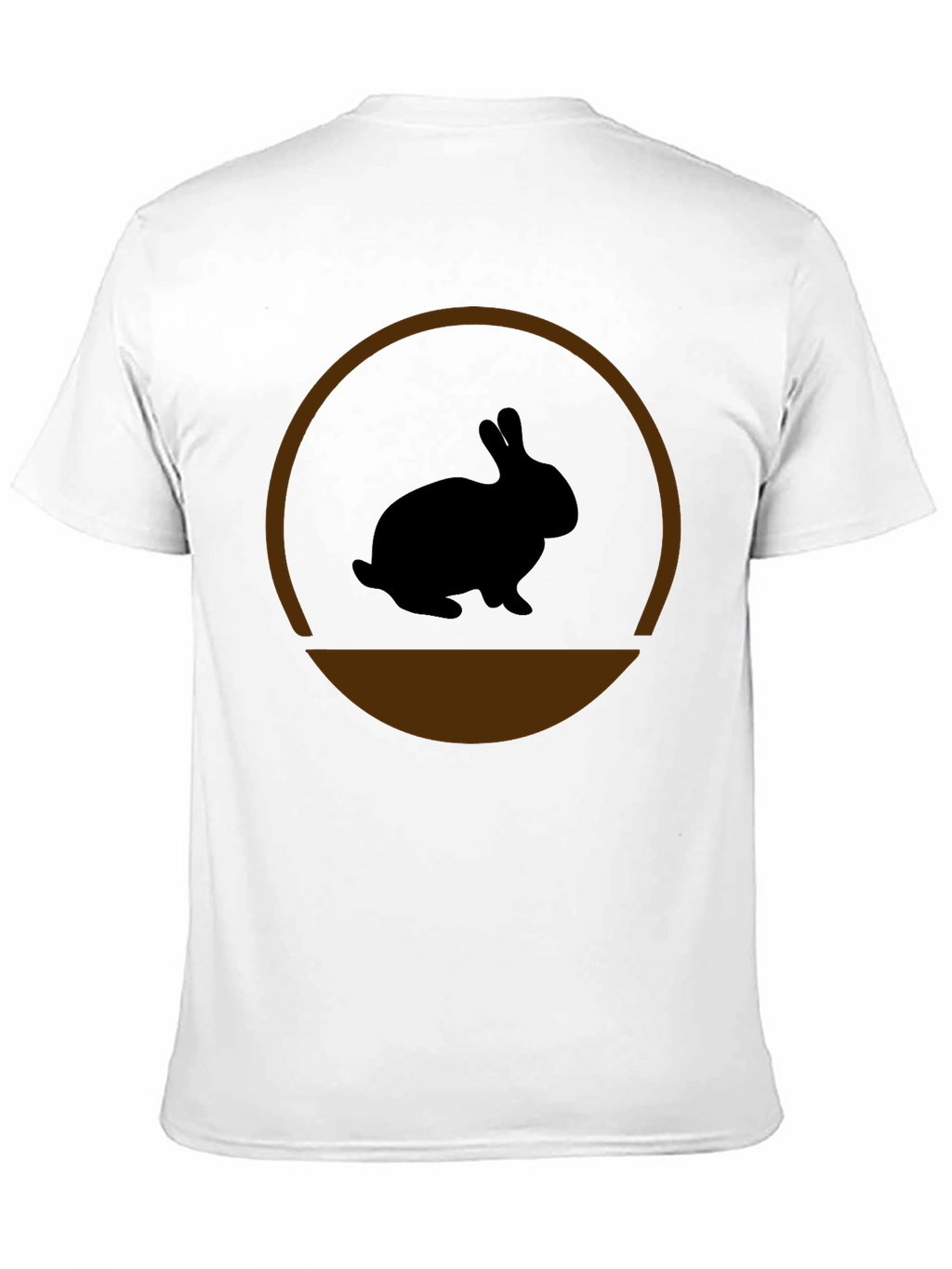 Rabbit Silhouette Graphic Tee - Black Cotton Blend