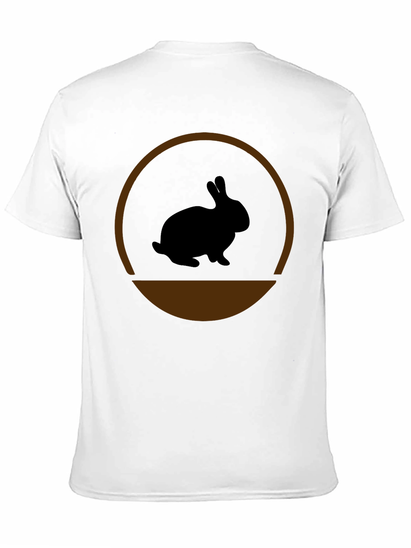 Rabbit Silhouette Graphic Tee - Black Cotton Blend