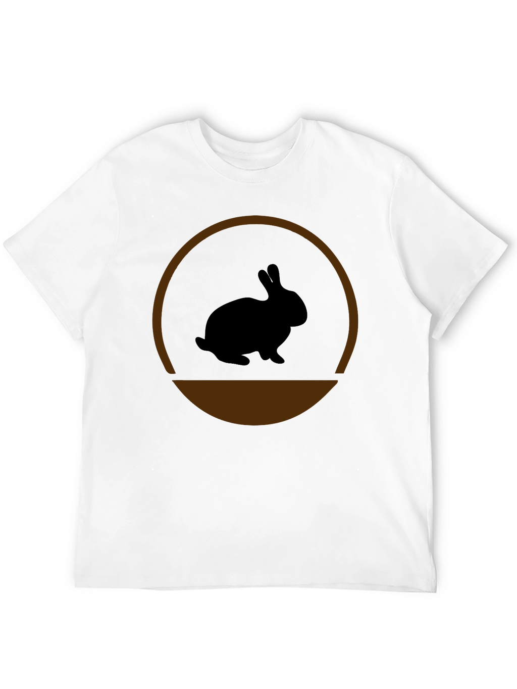 Rabbit Silhouette Graphic Tee - Black Cotton Blend