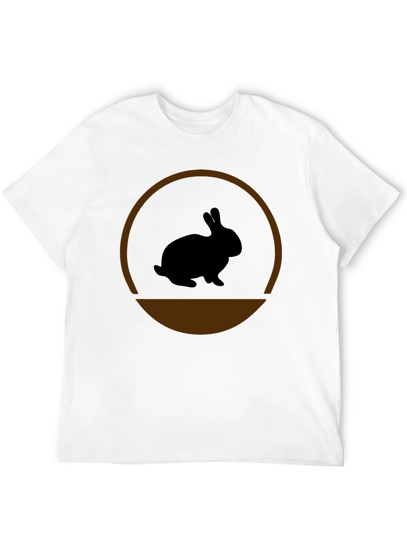 Rabbit Silhouette Graphic Tee - Black Cotton Blend