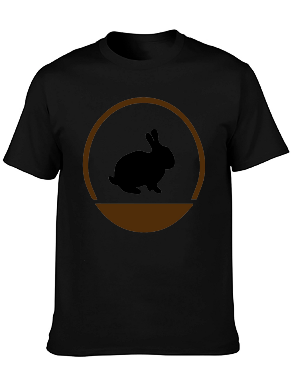 Rabbit Silhouette Graphic Tee - Black Cotton Blend