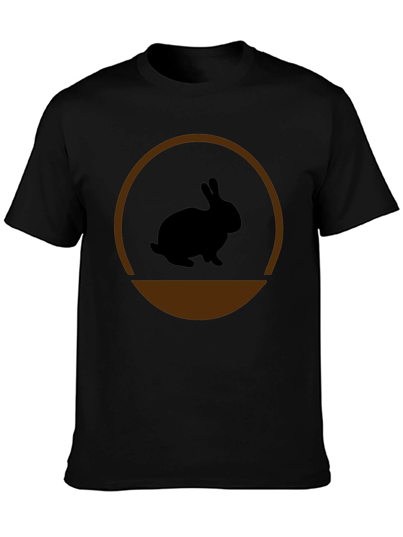 Rabbit Silhouette Graphic Tee - Black Cotton Blend
