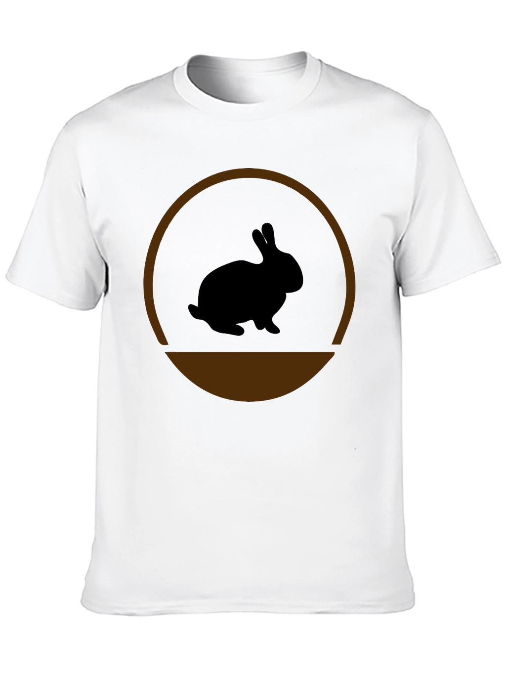 Rabbit Silhouette Graphic Tee - Black Cotton Blend