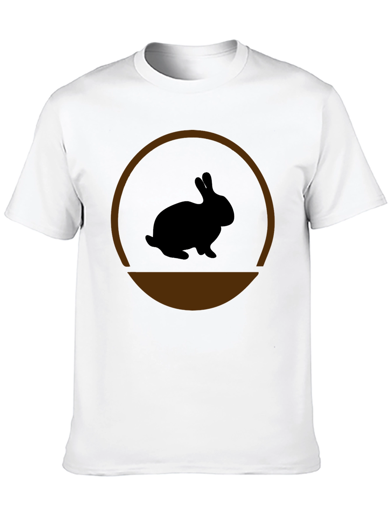 Rabbit Silhouette Graphic Tee - Black Cotton Blend