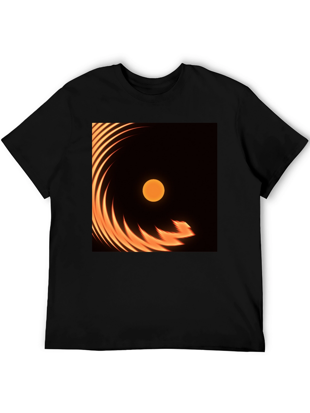 Fiery Sun Graphic Tee - Black Cotton Blend