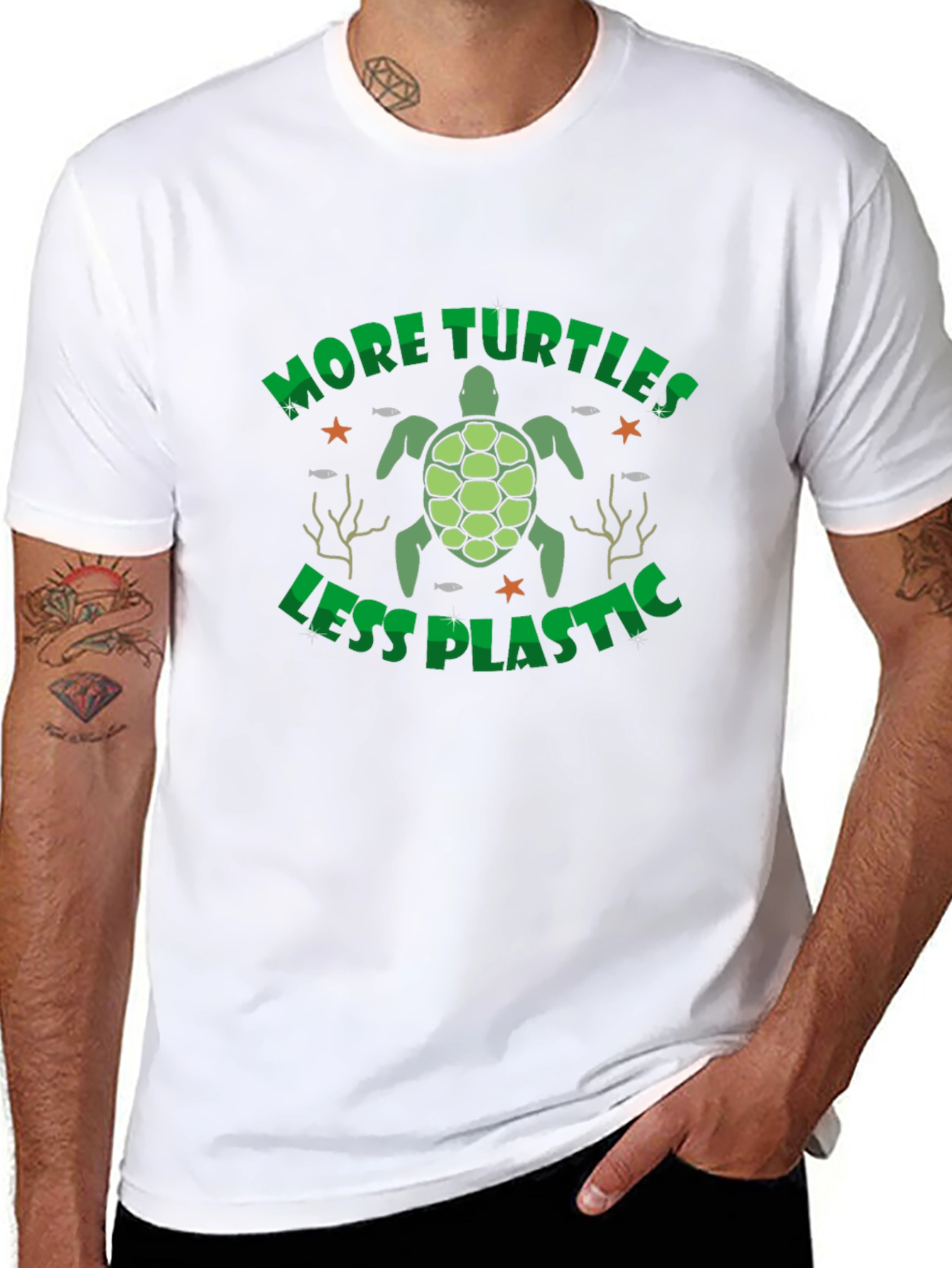 More Turtles Less Plastic Graphic T-Shirt