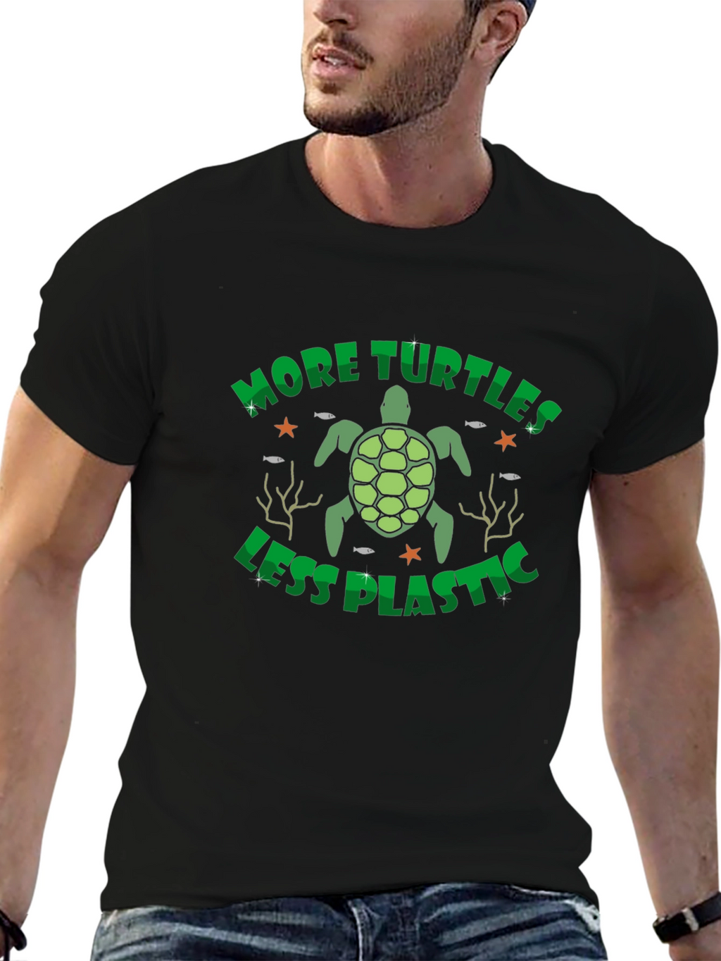 More Turtles Less Plastic Graphic T-Shirt