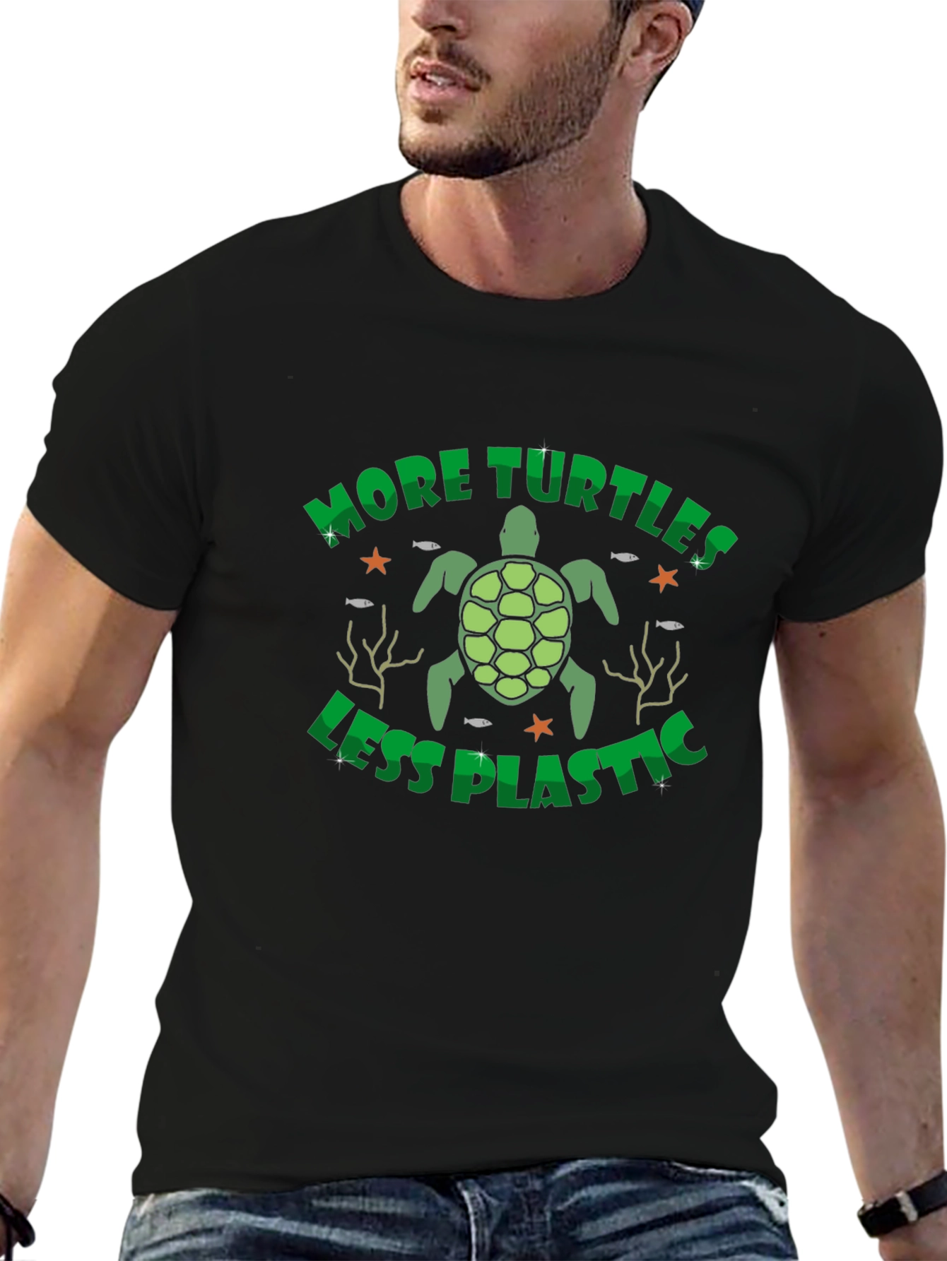 More Turtles Less Plastic Graphic T-Shirt