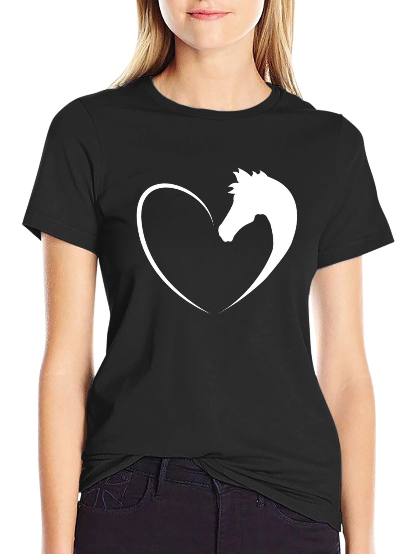 Horse Lover Tee - Heart & Horse Graphic T-Shirt