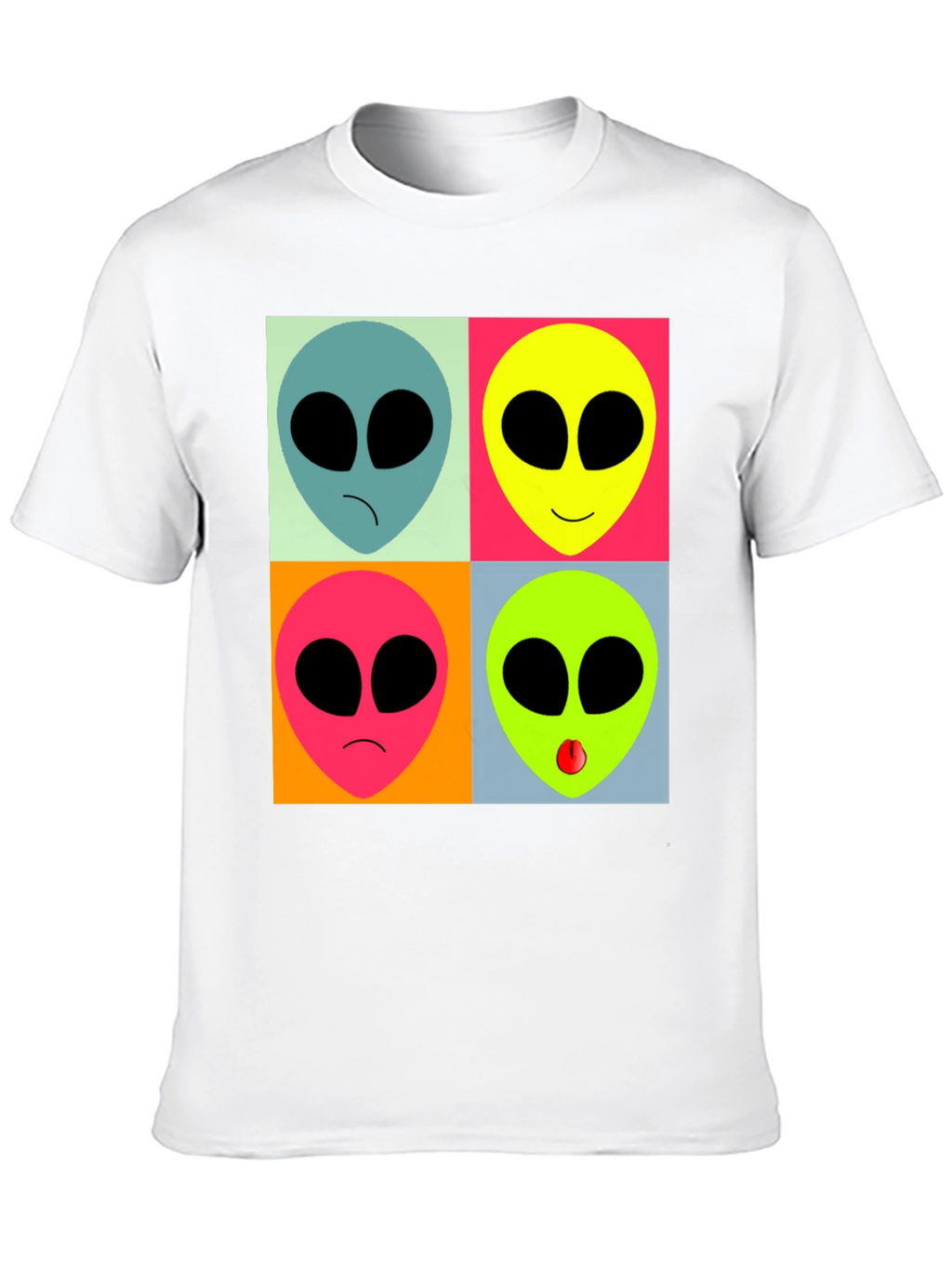 Retro Alien Pop Art T-Shirt - Black Graphic Tee