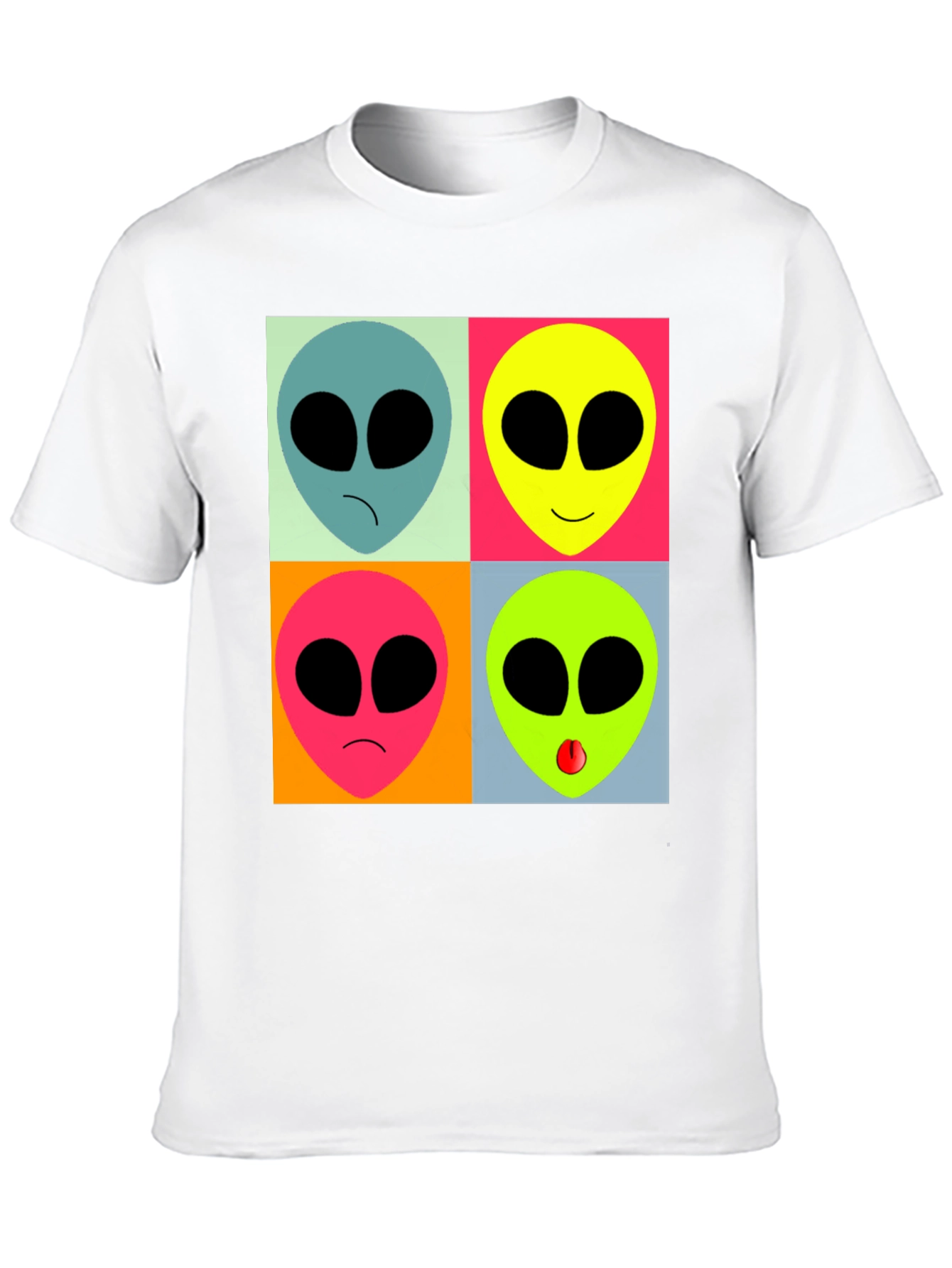 Retro Alien Pop Art T-Shirt - Black Graphic Tee