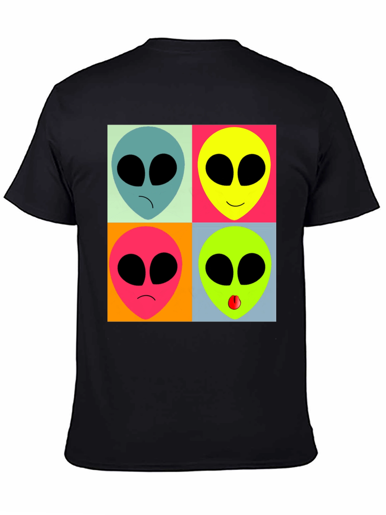Retro Alien Pop Art T-Shirt - Black Graphic Tee