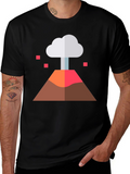 Volcano Graphic Tee - Black Cotton Blend