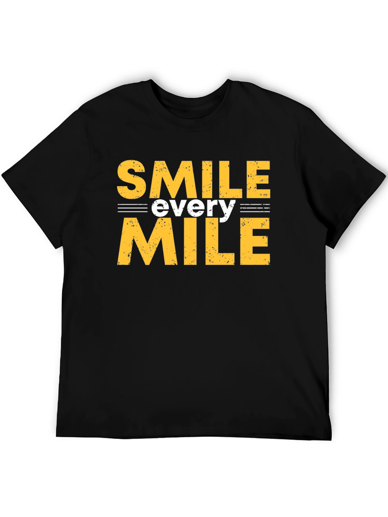 Smile Every Mile Graphic Tee - Black Cotton T-Shirt
