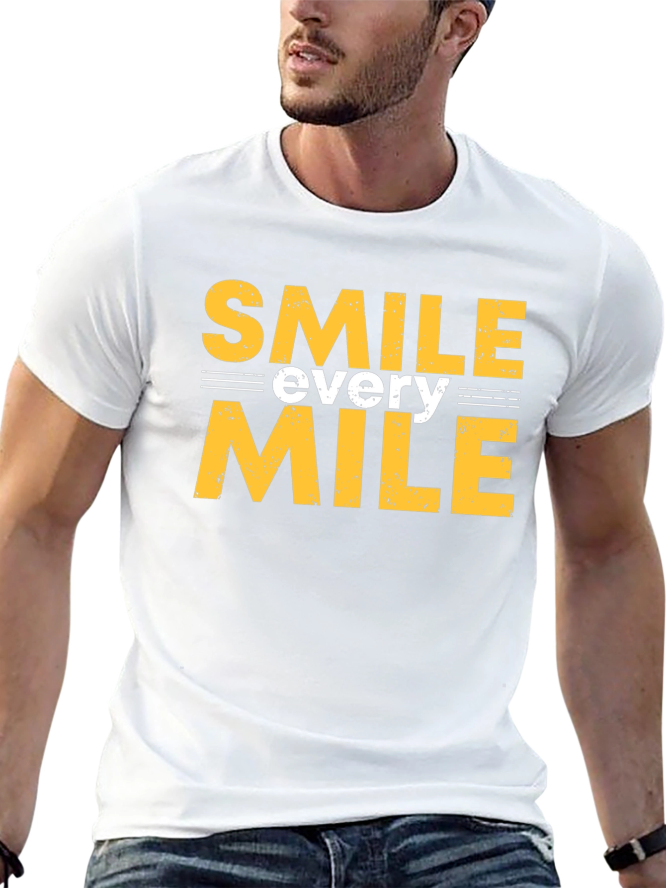 Smile Every Mile Graphic Tee - Black Cotton T-Shirt