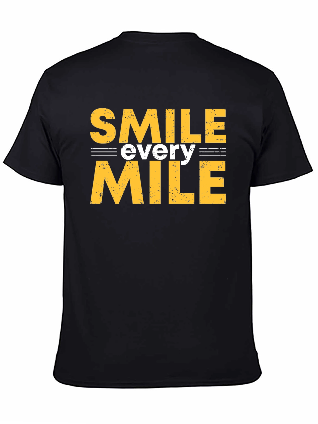 Smile Every Mile Graphic Tee - Black Cotton T-Shirt