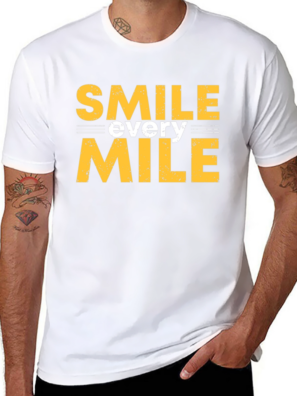 Smile Every Mile Graphic Tee - Black Cotton T-Shirt