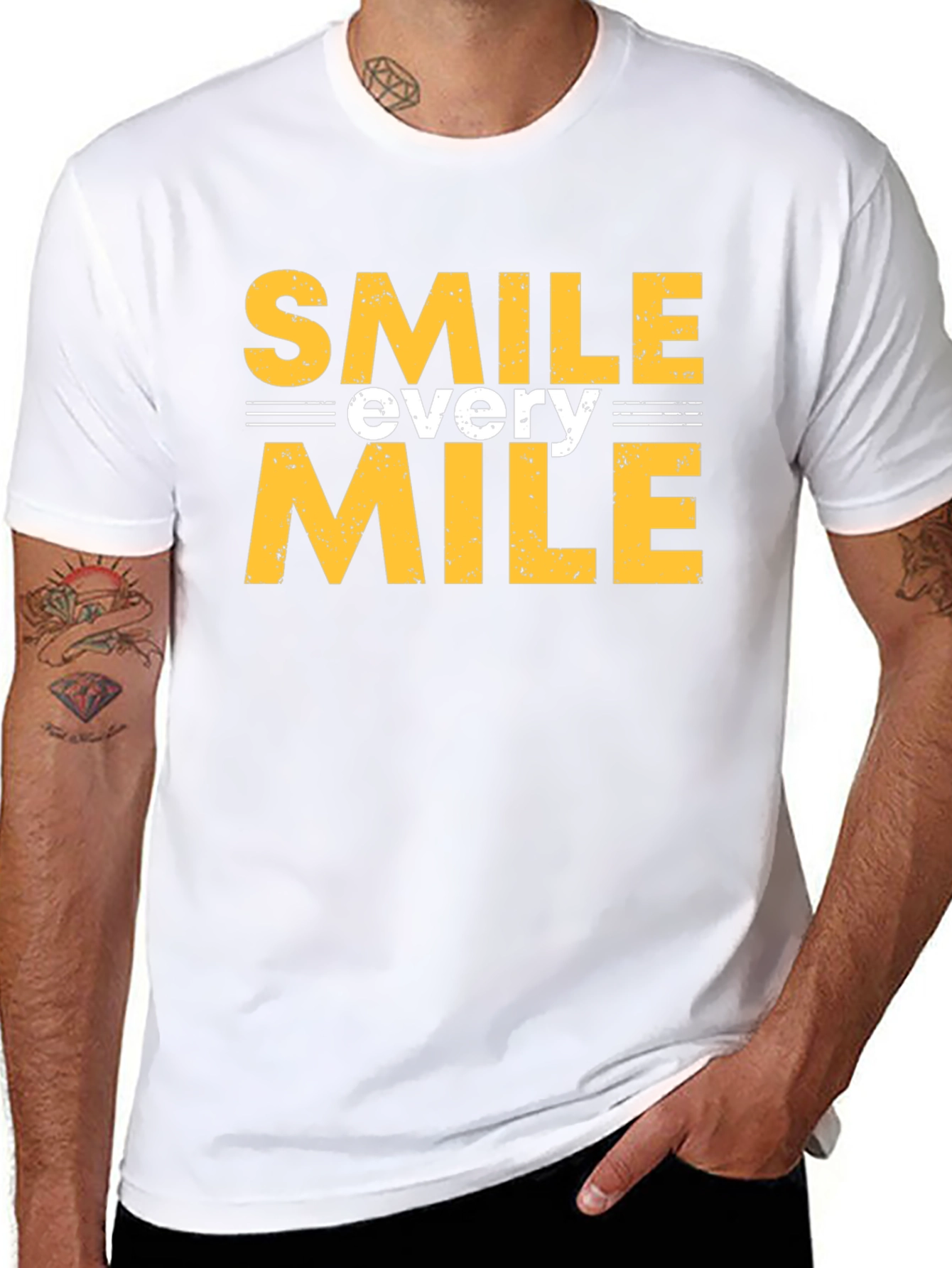 Smile Every Mile Graphic Tee - Black Cotton T-Shirt
