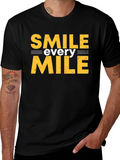 Smile Every Mile Graphic Tee - Black Cotton T-Shirt