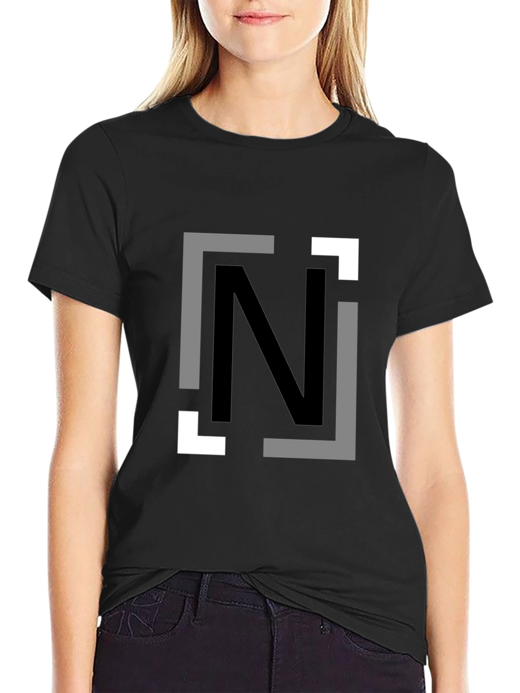 Modern N Graphic Black T-Shirt
