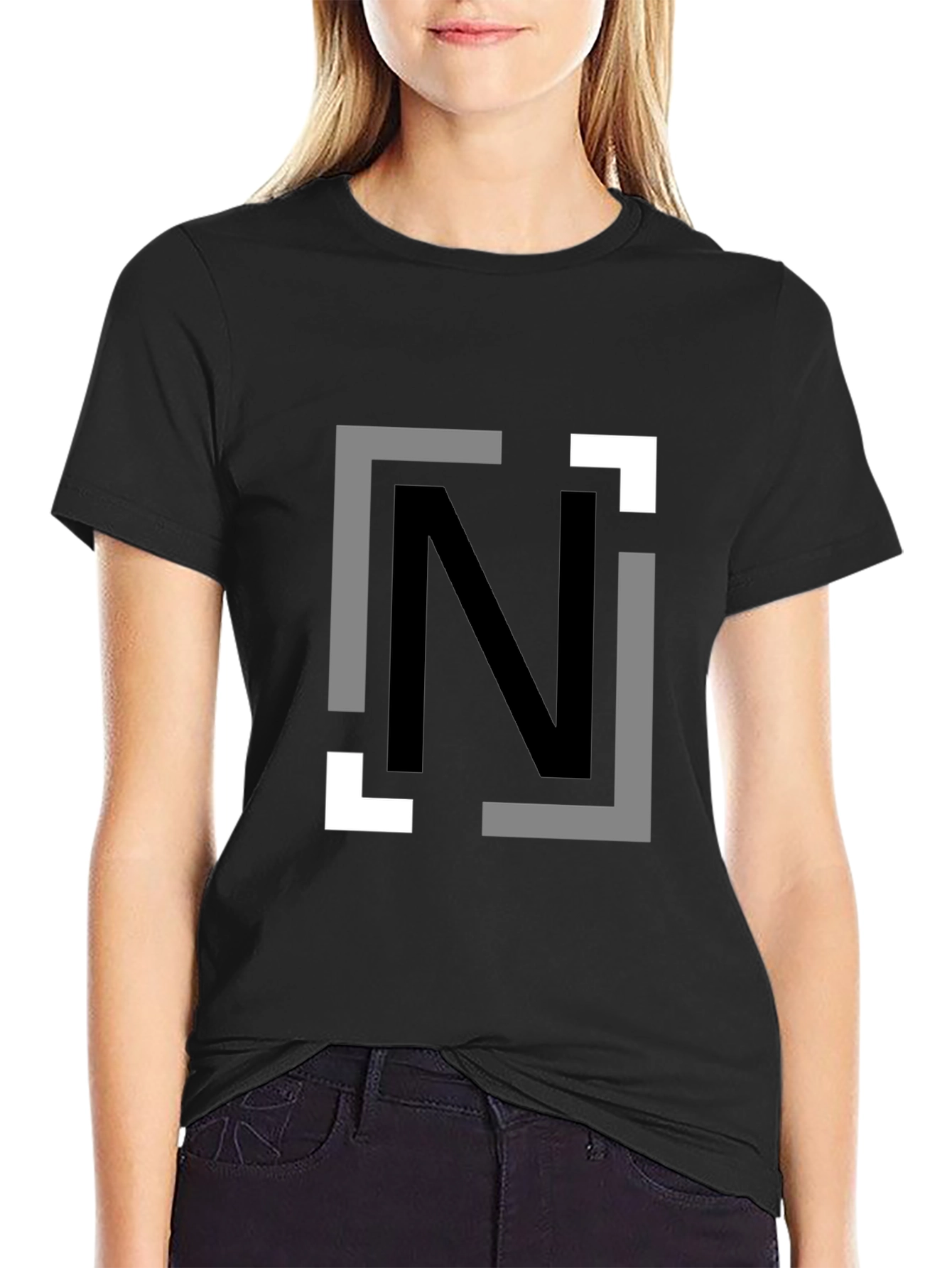 Modern N Graphic Black T-Shirt