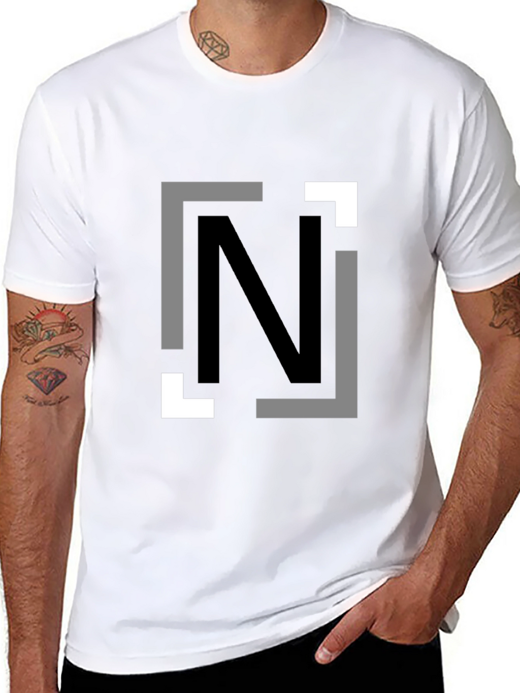 Modern N Graphic Black T-Shirt