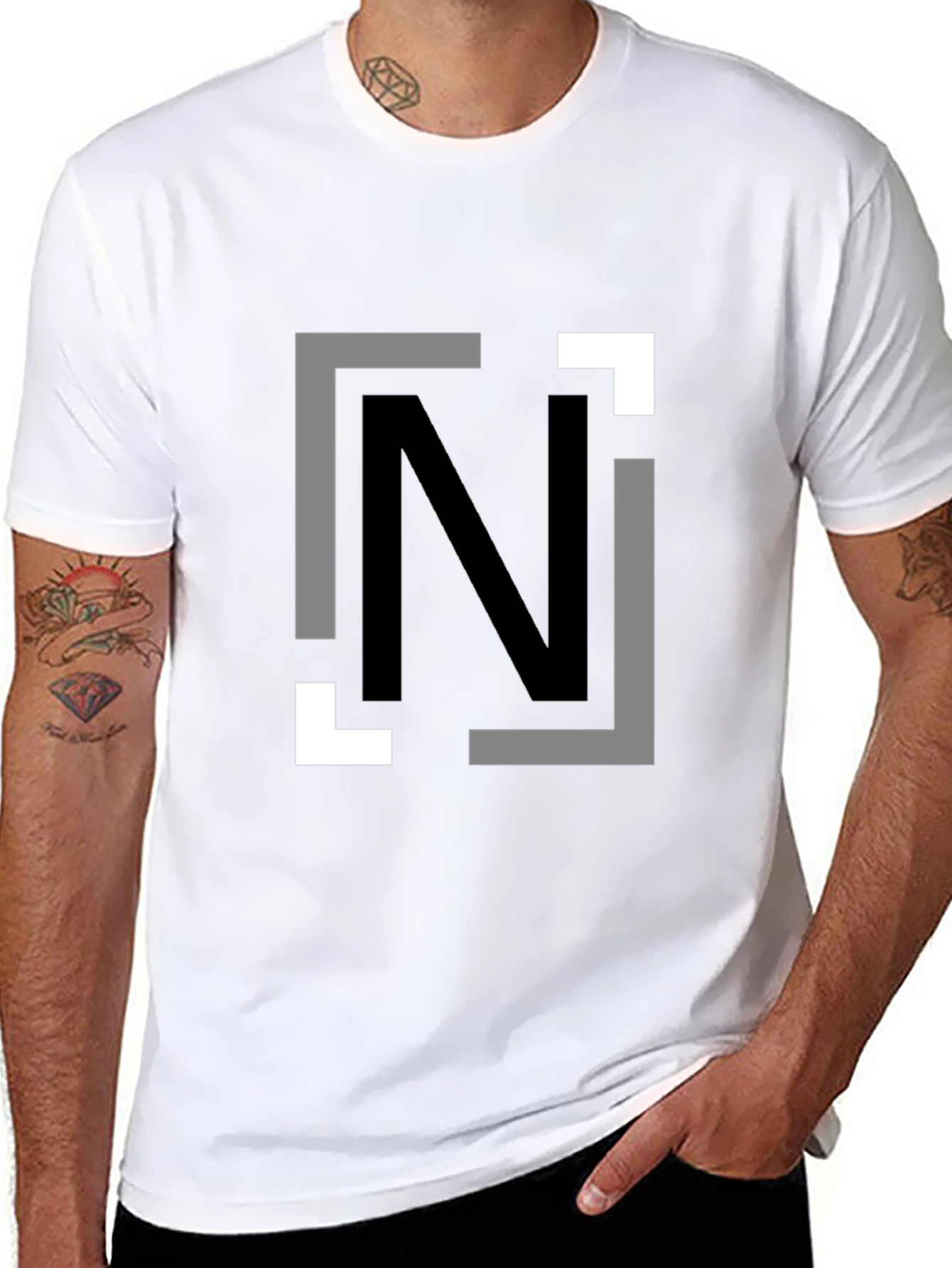 Modern N Graphic Black T-Shirt