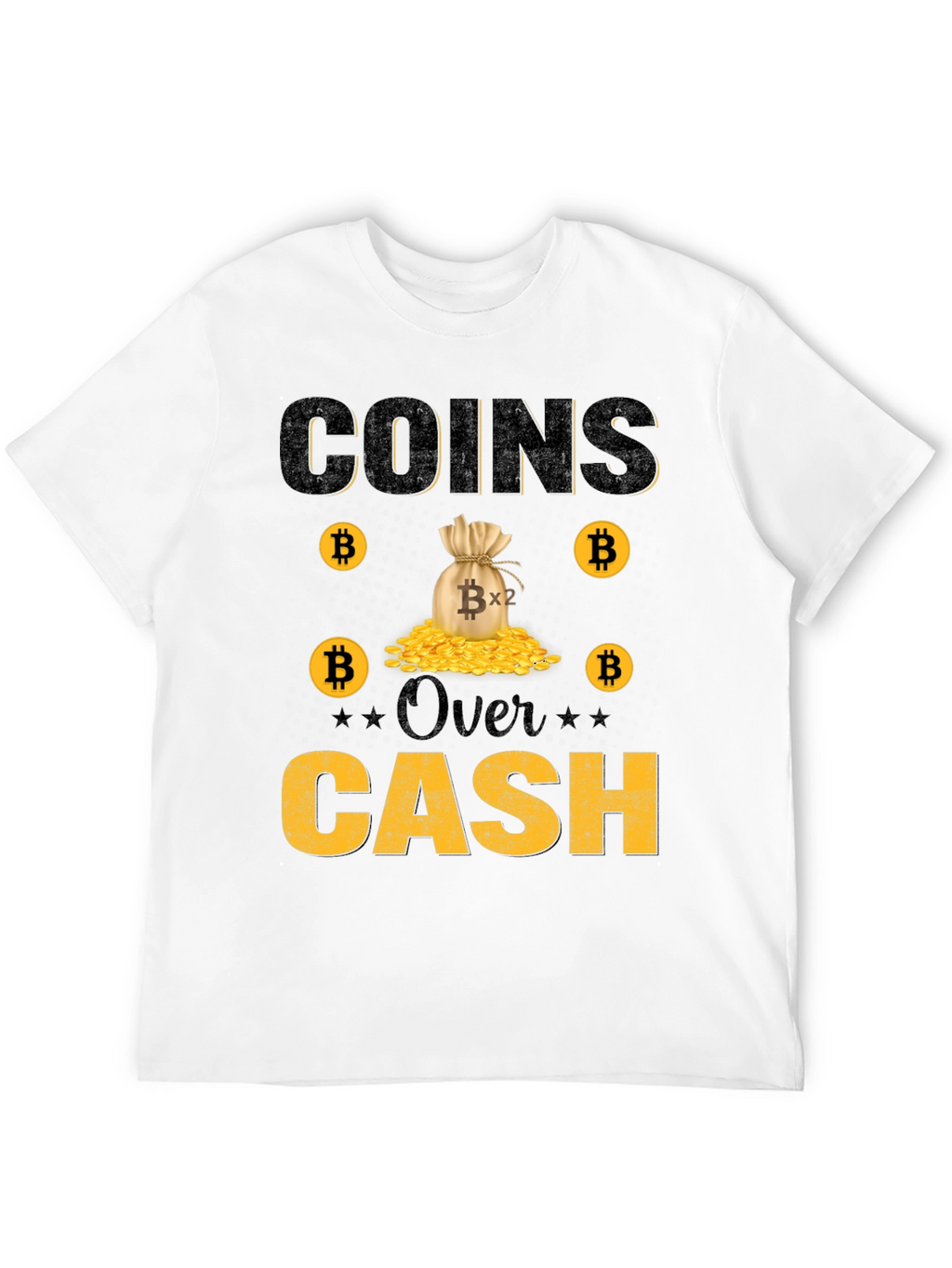 Bitcoin Coins Over Cash Graphic Tee