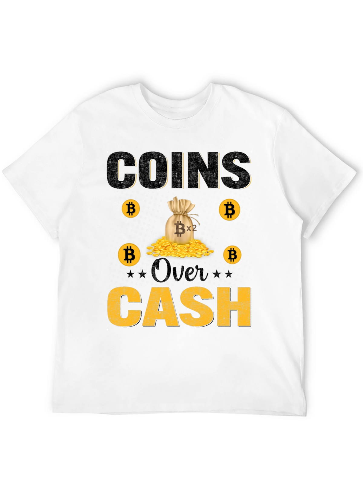 Bitcoin Coins Over Cash Graphic Tee