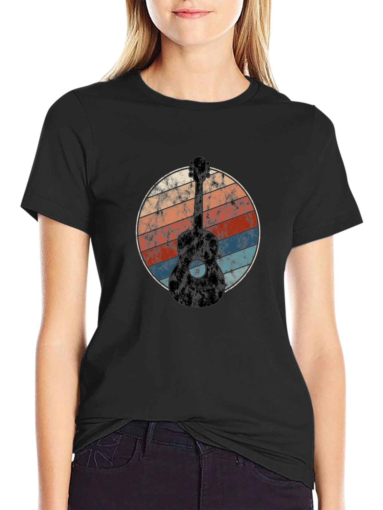 Retro Guitar T-Shirt - Vintage Style Music Tee
