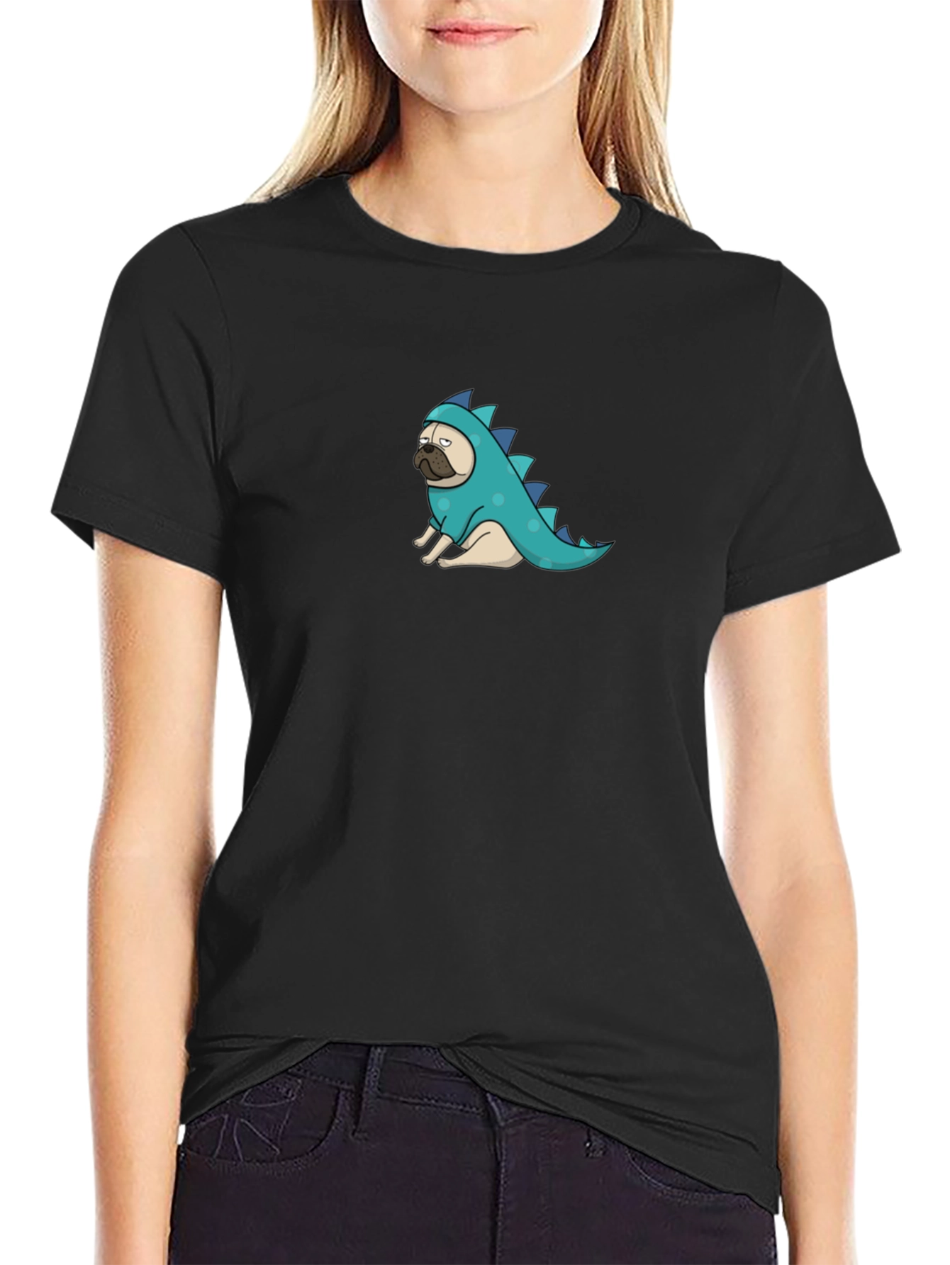 Pug Dinosaur Graphic Tee - Funny Dog T-Shirt