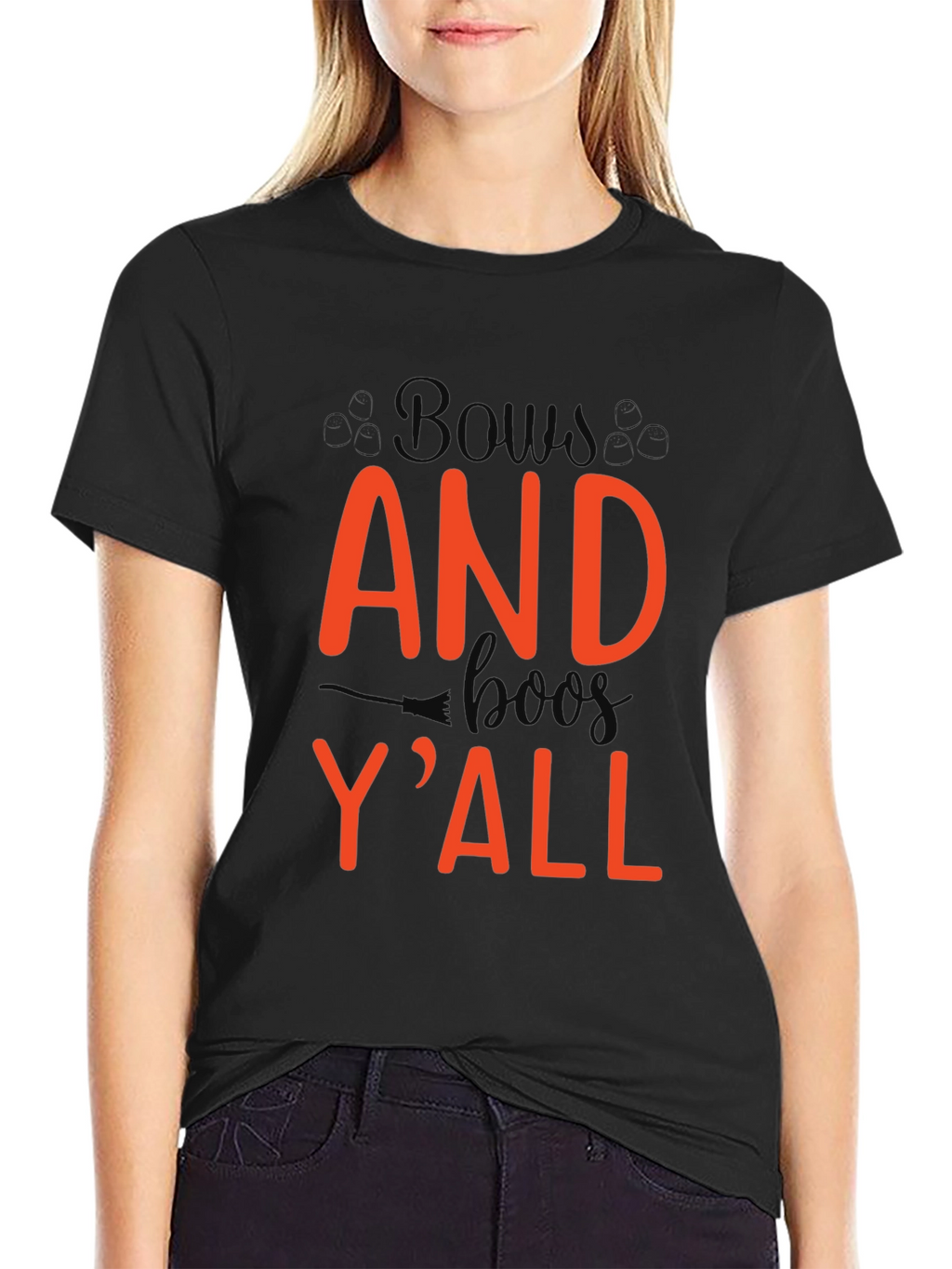 Bows and Boo Yall Black T-Shirt