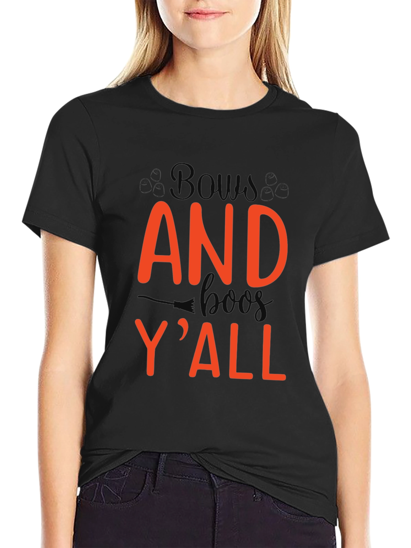 Bows and Boo Yall Black T-Shirt
