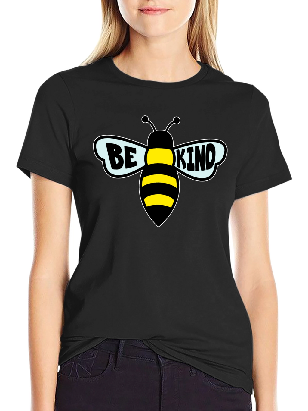 Be Kind Bee Graphic Black T-Shirt