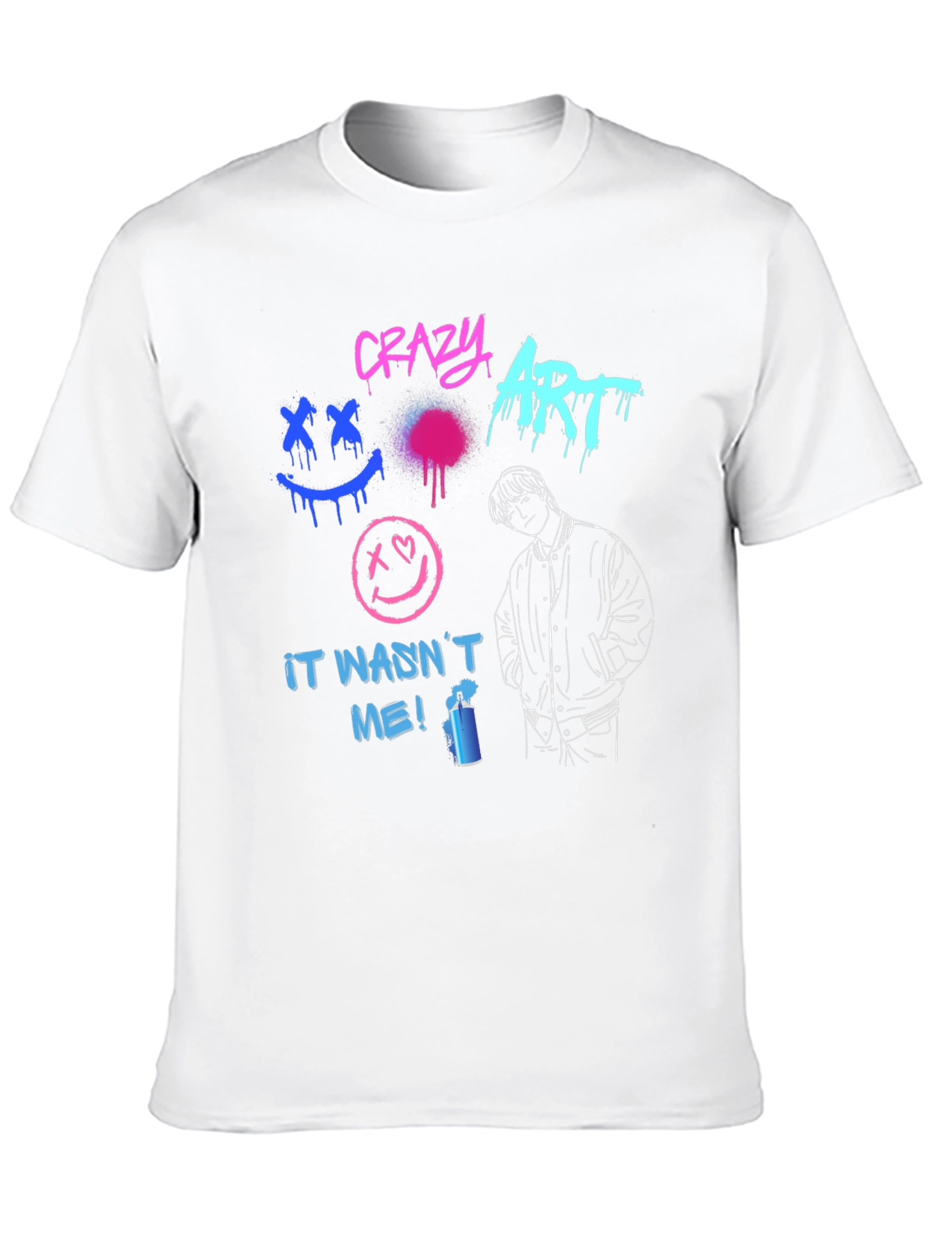 Crazy Art Graphic Tee - Street Style