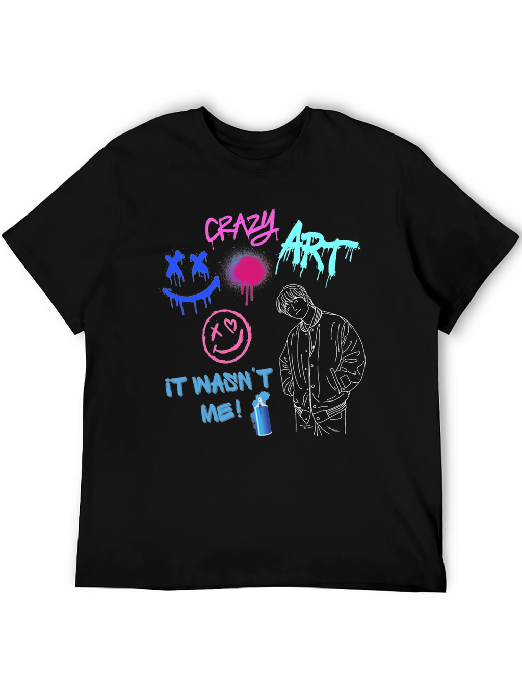 Crazy Art Graphic Tee - Street Style