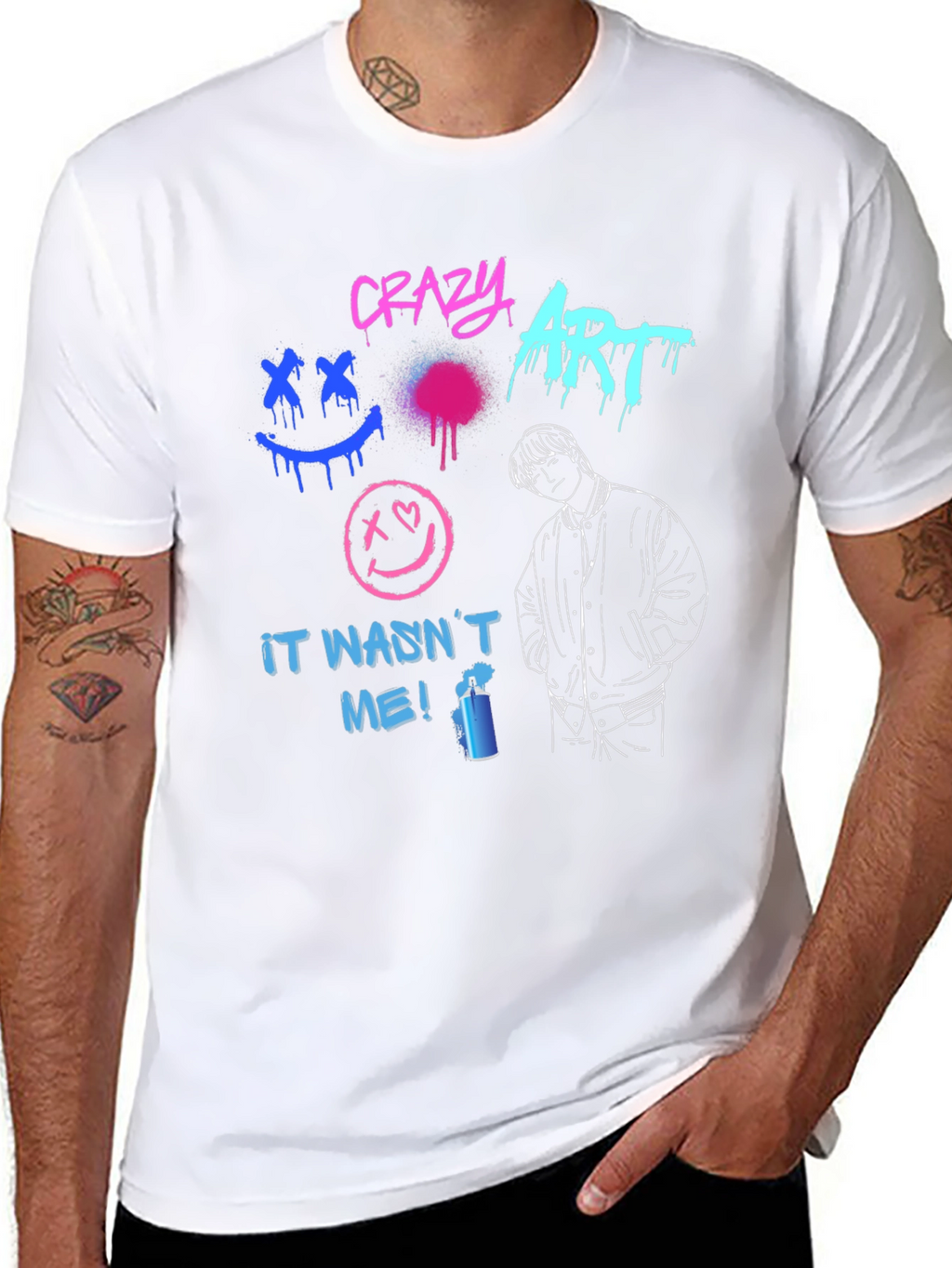 Crazy Art Graphic Tee - Street Style