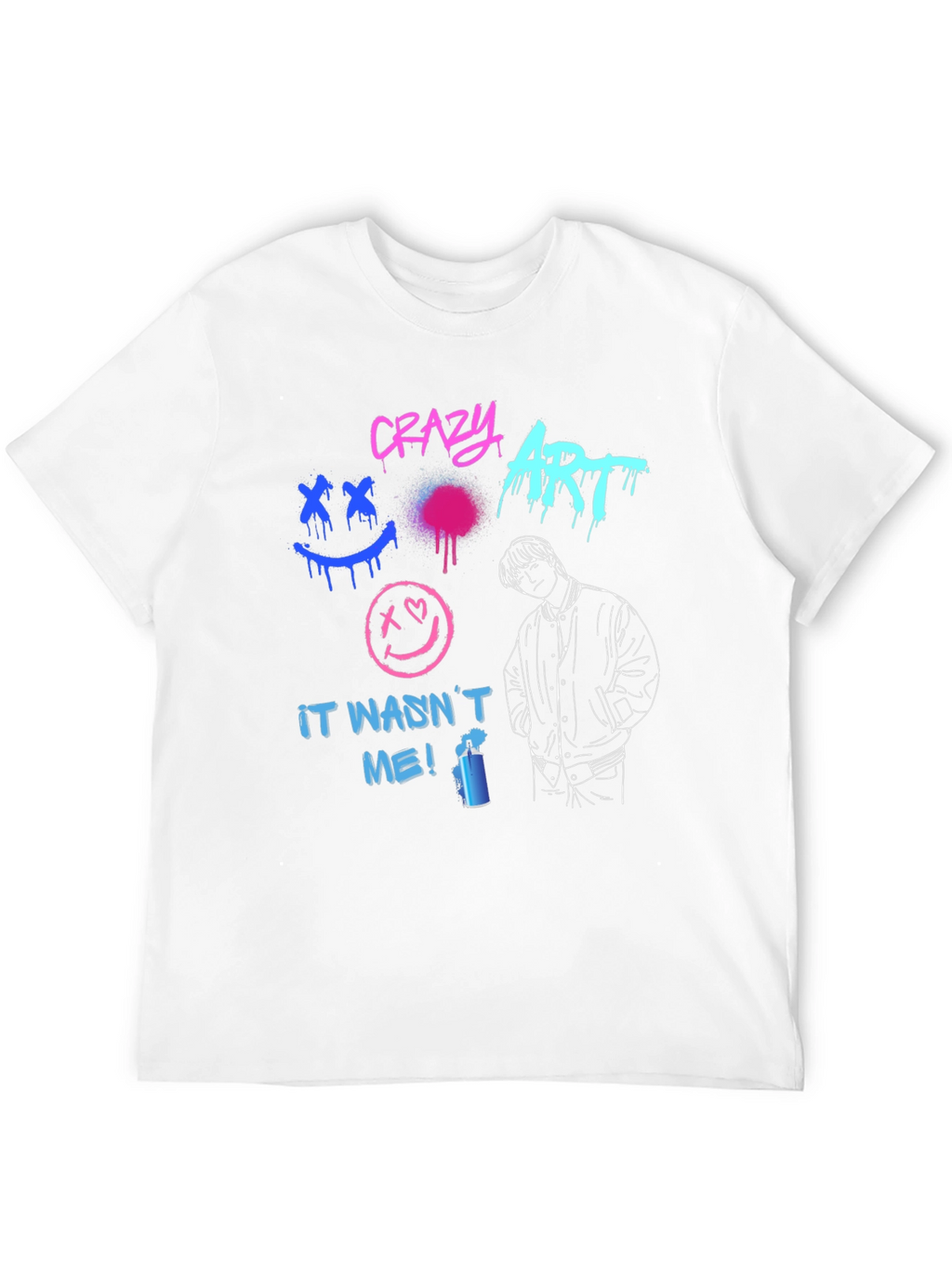 Crazy Art Graphic Tee - Street Style