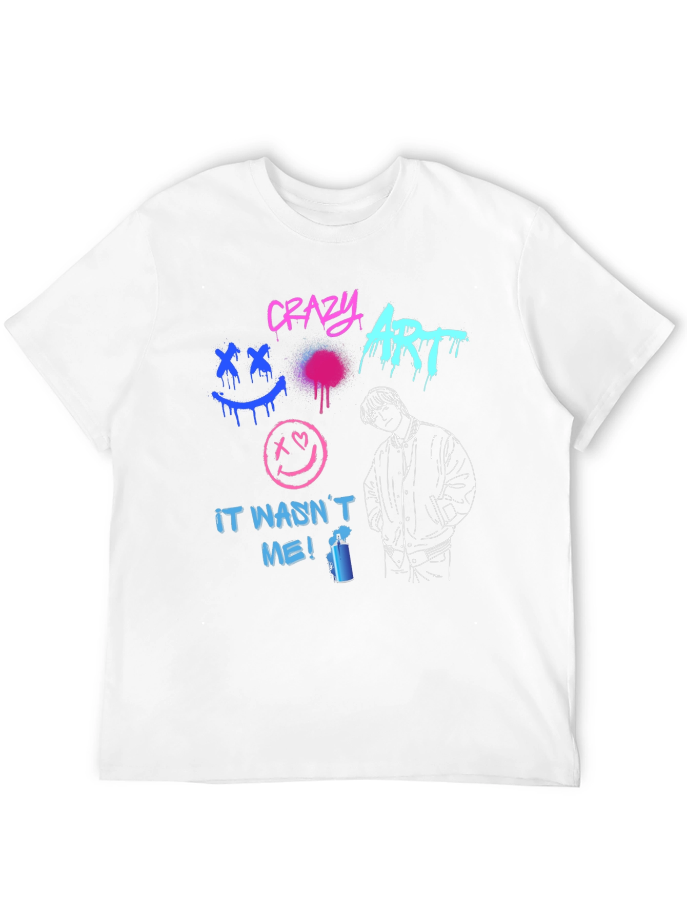 Crazy Art Graphic Tee - Street Style